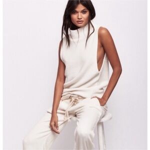 Free People Isla Ottoman Sleeveless Ribbed Ivory Tunic Size Large